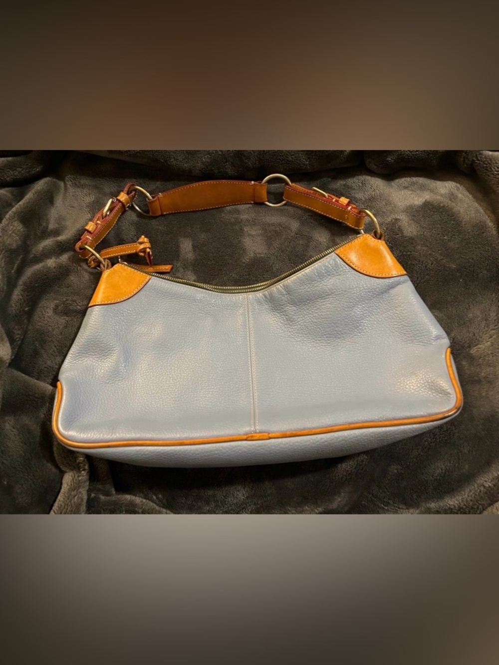 Dooney & Bourke Vintage Blue Leather Shoulder Bag - Picture 8 of 8